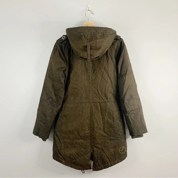 Aritzia Community Parka Jacket Coat Ski Duck Down hemp Recycled Green Small XS - Picture 2 of 16